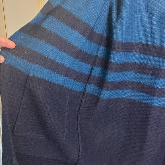💙”Michael Kors” NWT Blue Cardigan w/ Stripes & Pockets Size S🩵 - Picture 7 of 12